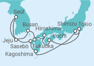 Itinerario del Crucero Japón, Corea Del Sur - Silversea