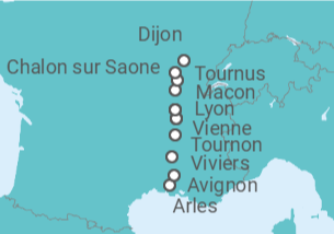 Itinerario del Crucero Lo mejor de Borgoña y la Provenza - AmaWaterways