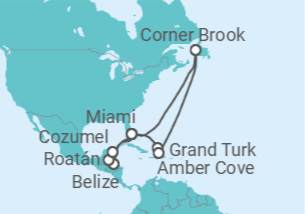 Itinerario del Crucero Aventurero del Caribe Oriental / Occidental - Princess Cruises