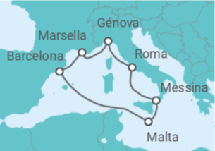 Itinerario del Crucero Italia, Malta, España - MSC Cruceros