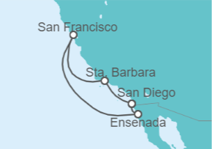 Itinerario del Crucero México, Estados Unidos (EE.UU.) - Holland America Line