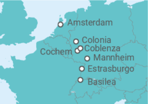 Itinerario del Crucero Rhin Clásico I inicio Ámsterdam - Con vuelos - Panavision