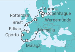 Itinerario del Crucero Desde Copenhague a Marsella - MSC Cruceros