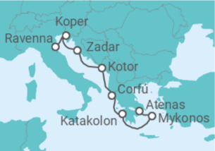 Itinerario del Crucero Grecia, Montenegro, Eslovenia - NCL Norwegian Cruise Line