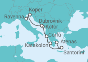 Itinerario del Crucero Grecia, Montenegro, Croacia, Eslovenia - NCL Norwegian Cruise Line
