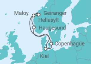 Itinerario del Crucero Noruega, Alemania - Costa Cruceros