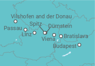 Itinerario del Crucero Hungría, Austria, Alemania - AmaWaterways