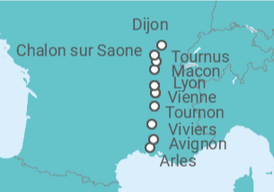 Itinerario del Crucero Lo mejor de Borgoña y la Provenza - AmaWaterways
