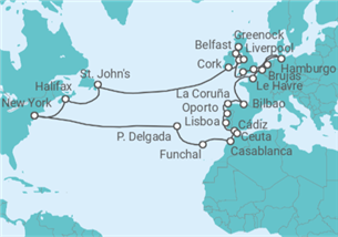 Itinerario del Crucero Gran Odisea del Norte de Europa - Princess Cruises