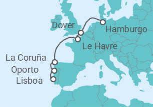 Itinerario del Crucero Portugal, España, Francia, Reino Unido - Costa Cruceros