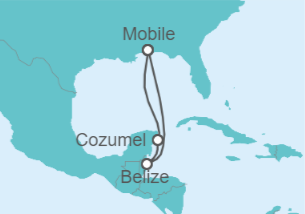 Itinerario del Crucero México, Belice - Carnival Cruise Line