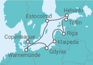 Itinerario del Crucero Capitales Bálticas - MSC Cruceros