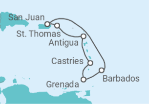 Itinerario del Crucero Caribe Sur - Royal Caribbean