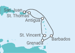 Itinerario del Crucero Caribe Sur - Royal Caribbean