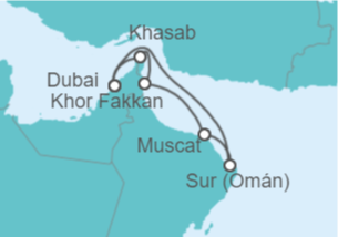 Itinerario del Crucero Un viaje a las arenas susurrantes de Omán - Explora Journeys