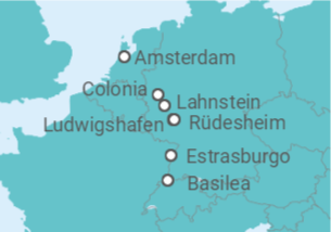 Itinerario del Crucero Los castillos del Rin y los Alpes suizos - AmaWaterways