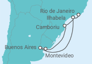 Itinerario del Crucero Brasil, Argentina, Uruguay TI - Costa Cruceros