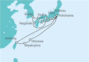 Itinerario del Crucero Gran Japón con Okinawa y Taiwán - Princess Cruises