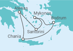 Itinerario del Crucero Islas Griegas y Mykonos con Noche a Bordo - Virgin Voyages