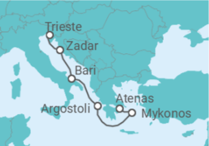 Itinerario del Crucero Costas ocultas de Mikonos - Regent Seven Seas