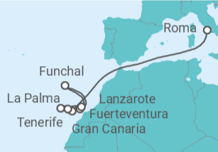 Itinerario del Crucero Desde Roma a Lanzarote - MSC Cruceros