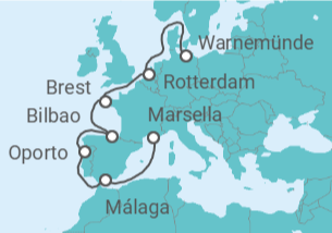 Itinerario del Crucero Holanda, Francia, España, Portugal - MSC Cruceros