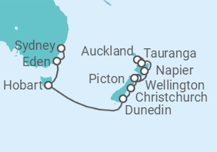 Itinerario del Crucero Desde Auckland (Nueva Zelanda) a Sidney (Australia) - Azamara
