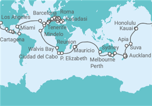 Itinerario del Crucero Vuelta al mundo 2028 - Princess Cruises