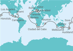 Itinerario del Crucero Segmento de vuelta al mundo: de Fort Lauderdale a Civitavecchia (Roma) - Princess Cruises