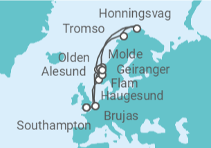 Itinerario del Crucero Fiordos Noruegos y Círculo Polar Artico TI - Celebrity Cruises