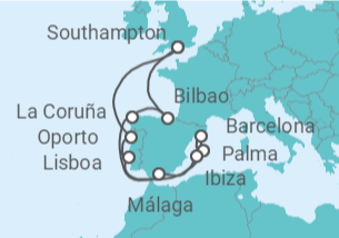 Itinerario del Crucero Portugal, España y el Eclipse solar TI - Con vuelos - Celebrity Cruises