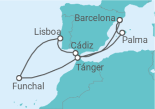 Itinerario del Crucero España, Portugal, Marruecos TI - Con vuelos - Celebrity Cruises
