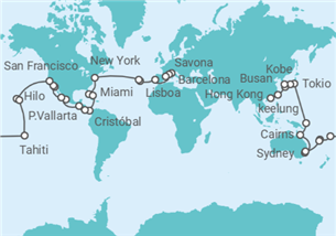 Itinerario del Crucero Tramo de Vuelta al mundo: De Savona a Hong Kong - Costa Cruceros