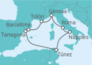 Itinerario del Crucero Legado Mediterráneo - Corazul Cruceros