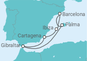 Itinerario del Crucero España, Gibraltar TI - AIDA