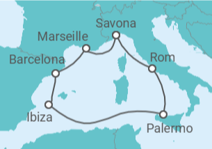 Itinerario del Crucero España, Gibraltar TI - AIDA