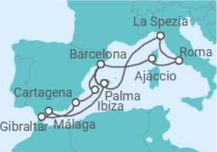 Itinerario del Crucero Italia, Francia, España, Gibraltar TI - AIDA
