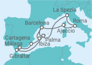 Itinerario del Crucero Italia, Francia, España, Gibraltar TI - AIDA