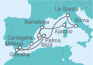 Itinerario del Crucero España, Gibraltar, Italia, Francia TI - AIDA
