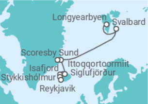 Itinerario del Crucero  la vida del Ártico más icónica - Silversea