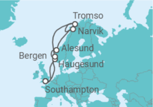 Itinerario del Crucero Noruega - Cunard