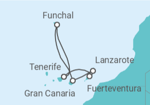 Itinerario del Crucero Oasis del Atlántico - Costa Cruceros