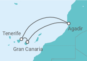Itinerario del Crucero Oasis del Atlántico - Costa Cruceros