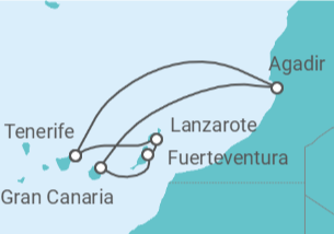 Itinerario del Crucero Islas Canarias - Costa Cruceros