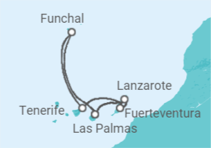 Itinerario del Crucero Oasis del Atlántico - Costa Cruceros
