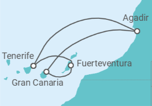 Itinerario del Crucero Islas Canarias TI - Costa Cruceros
