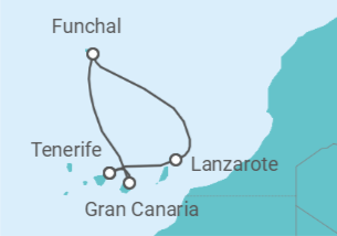 Itinerario del Crucero Islas Canarias - Costa Cruceros