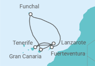 Itinerario del Crucero Oasis del Atlántico - Costa Cruceros