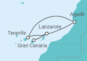 Itinerario del Crucero Canarias, Marruecos - todo incluido. - Costa Cruceros