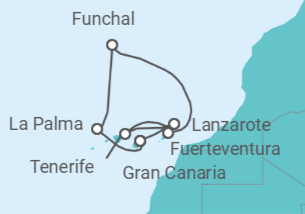Itinerario del Crucero Islas Canarias TI - Costa Cruceros